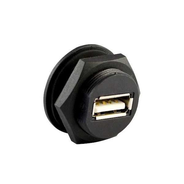 Asi Bulkhead USB Connector, Type A Female to Solder Pins, Shielded ASICPICUSB2.0AS - main